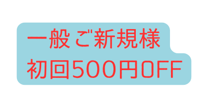 一般ご新規様 初回500円OFF